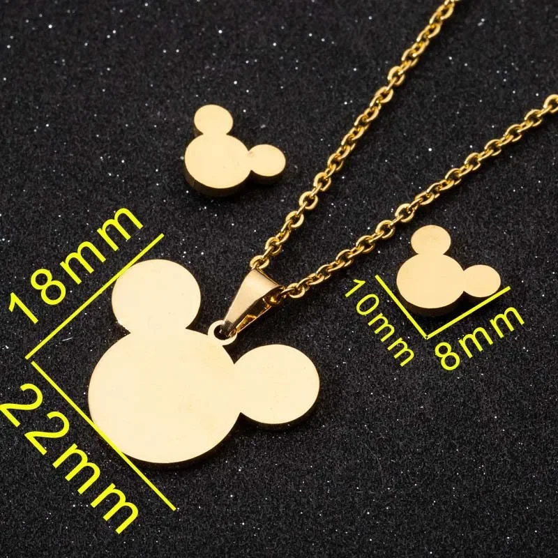 Disney Mickey Pendant Necklace Creative Fashion Stainless Steel Clavicle Chain Choker Necklace for Women Jewelry Wedding Party