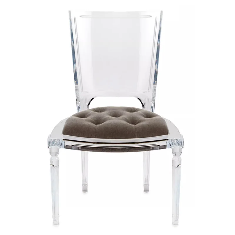 

Simple modern transparent acrylic furniture, wedding light luxury backrest dining chair, hotel bar ins crystal chair