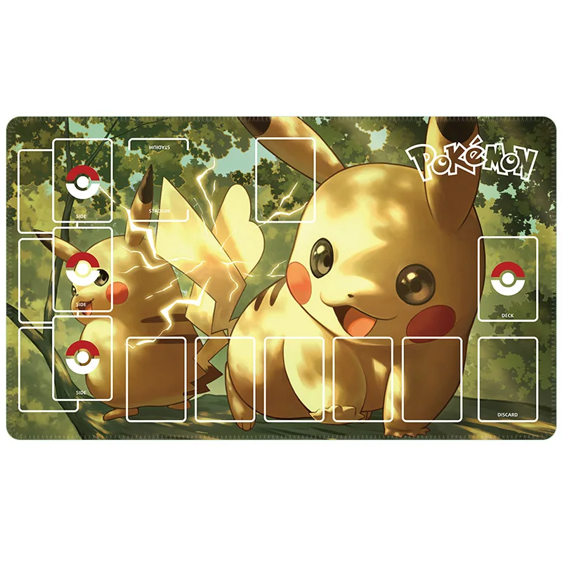 60X35Cm New Cartoon Pokemon Bulbasaur Lucario Ptcg Battle Card Table Mat Pikachu Cool Single Player Battle Board Game Mat Gift