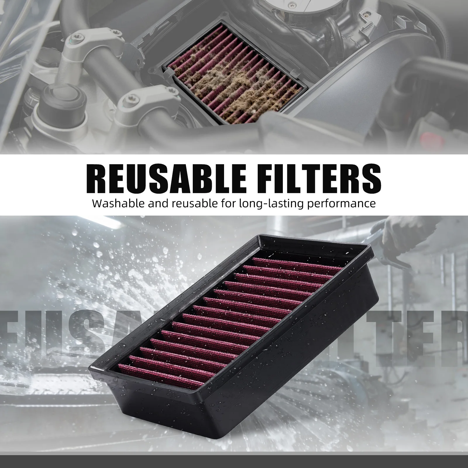 Für BMW R1250 GS /Adventure 2018-2024 Motorrad Hochleistungs-Luftfilter R1200GSA R1250R R1250RS R1250RT R1200 GS Adventure /R /LC – Detail 4