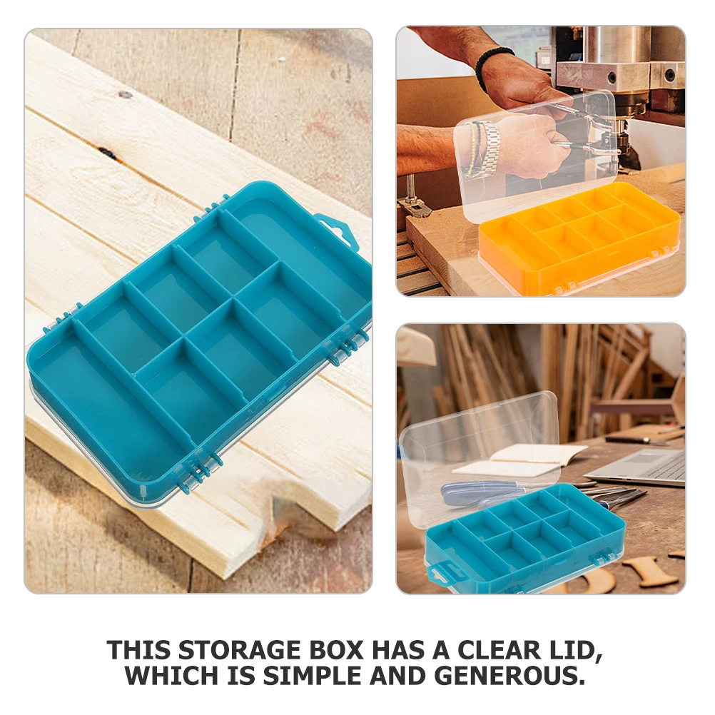 

2pcs Transparent Plastic Storage Box Double Sided Compartment Hardware Organizer Container For Small Parts Nails Bolts Beads