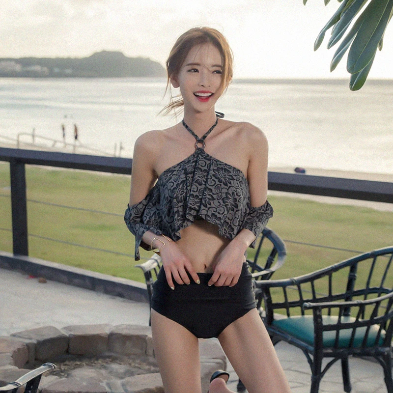 

Новый сексуальный утягивающий купальник-бикини на одно плечо с высокой талией, консервативный, с эффектом утяжки, для отпуска, женский, из нейлона и спандекса, комплект из двух частей.