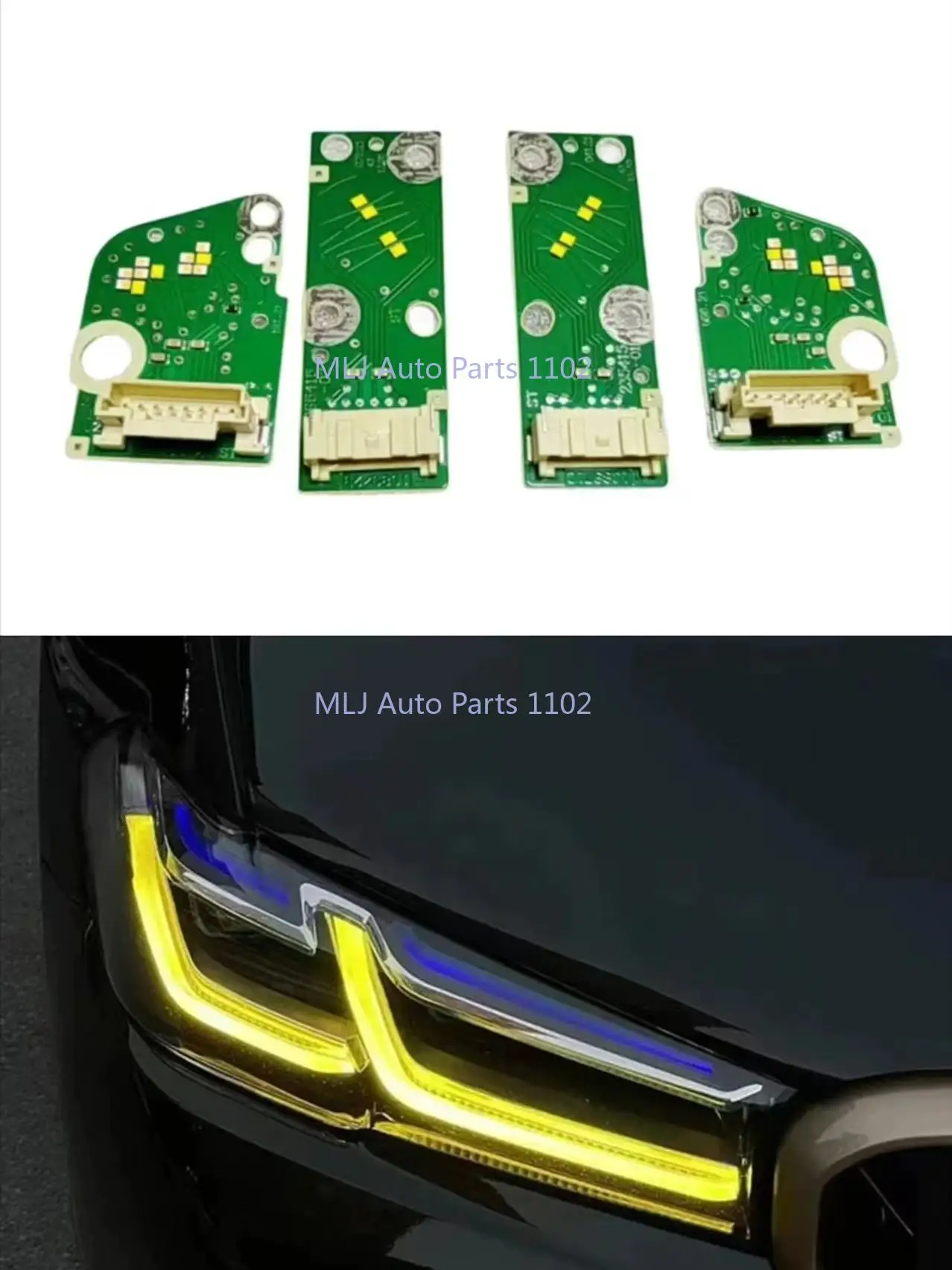 

23508301 23508302 Yellow Headlight DRL Module Angel Eye LED Board For BMW G30 G38 LCI 2020 2021 2022 2023
