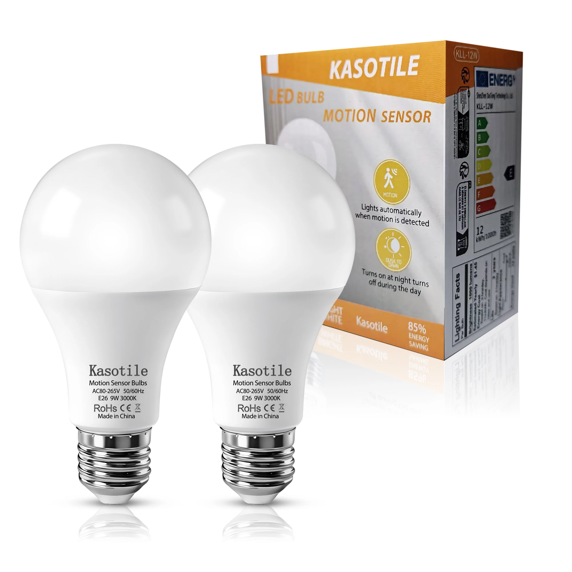 2 Pack E27 Pir Moti…