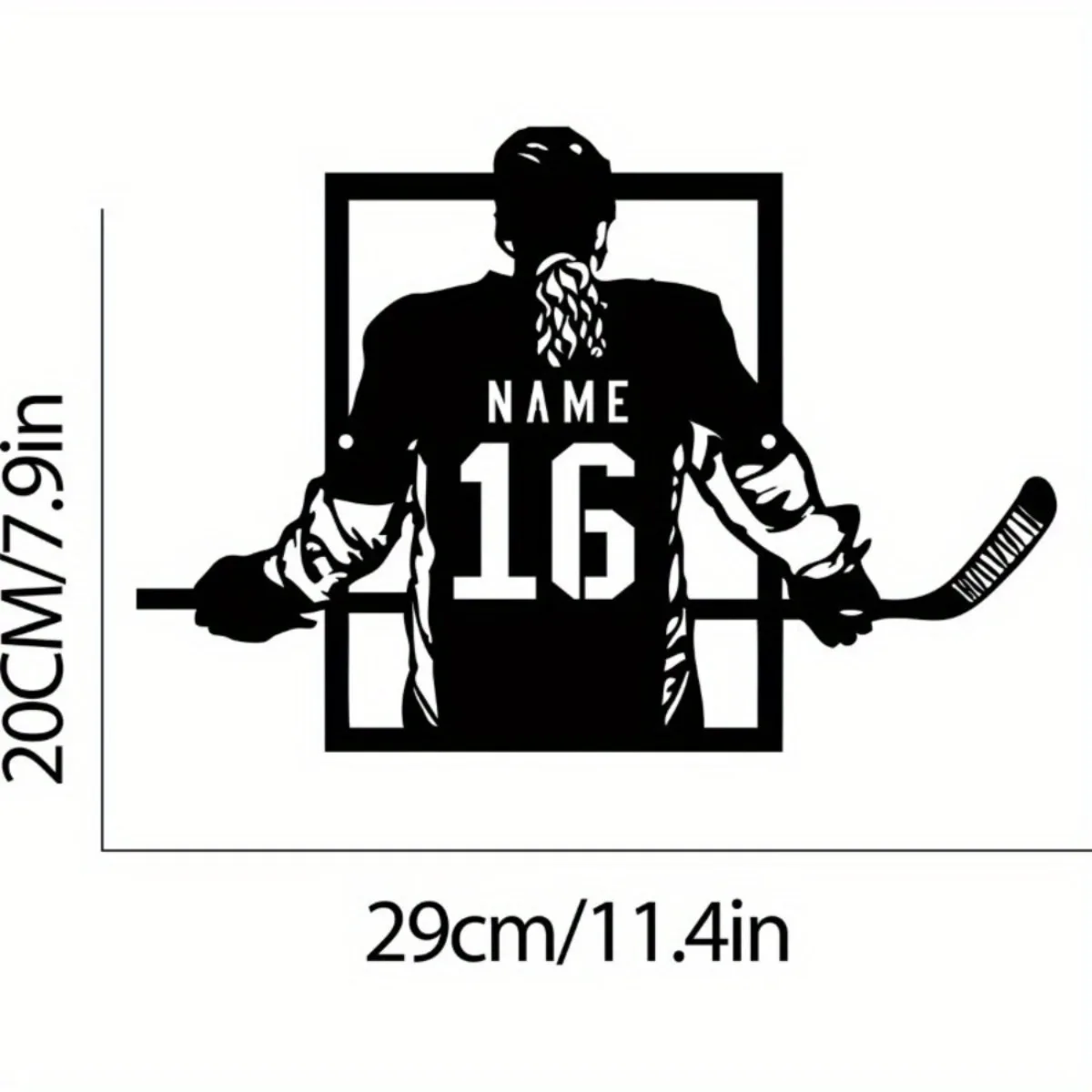 لافتة هوكي معدنية مخصصة - مخصصة مع الاسم والرقم، فن جداري مثالي لغرف نوم الأولاد، هدية رائعة.