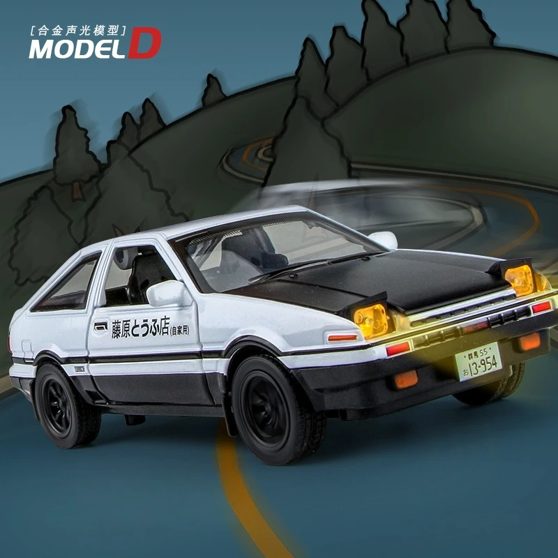 

1:32 Toyota AE86 Высокая имитация сплава, модель автомобиля, литой под давлением металлический звуковой свет, коллекция, детские игрушечные машинки, подарки