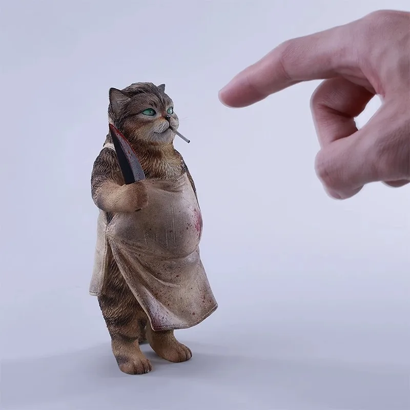 

Pre-sale JXK 1/6 Scale Butcher Cat with Apron Resin Kitten Animal Model for 12'' Action Figures Props Ornament Gift