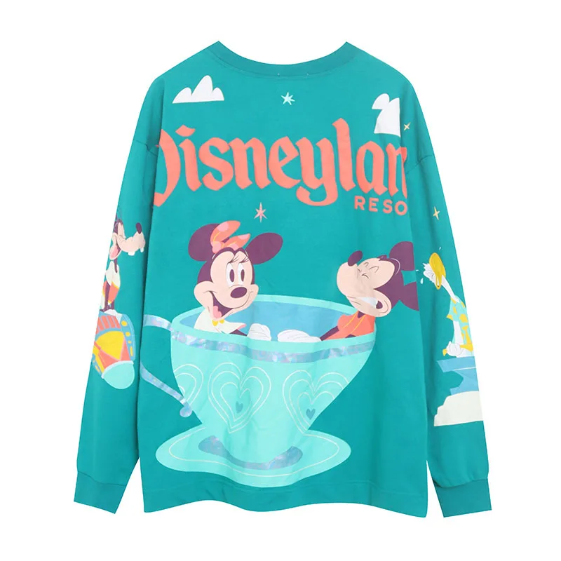 Disney World Disneyland Sweatshirt Women O Neck Pullover Tops Mickey Minnie Mouse Daisy Donald Duck Cartoon Casual Jumper Femme