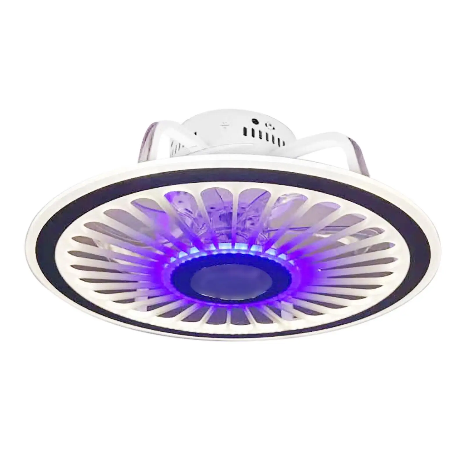 Modern Invisible Ceiling Fan Light 3-Color Dimmable LED Chandelier Lamp W/Remote