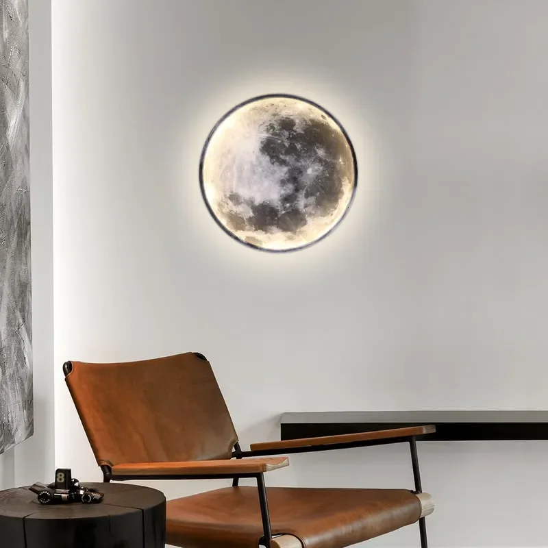 24W Wall-Mounted Fixture LED Moon Wall Lamp, 50cm Wall Light