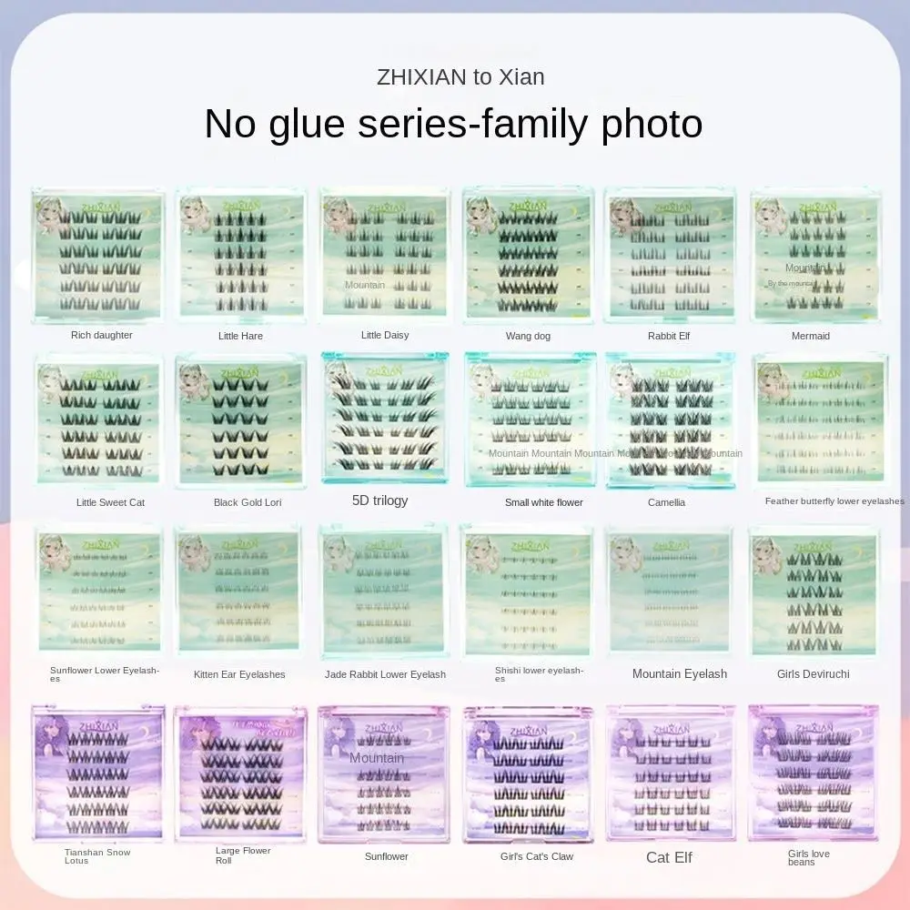 New Reusable Self Adhesive Eyelashes No Glue 10 Rows Cluster Lashes Natural Individual Lashes