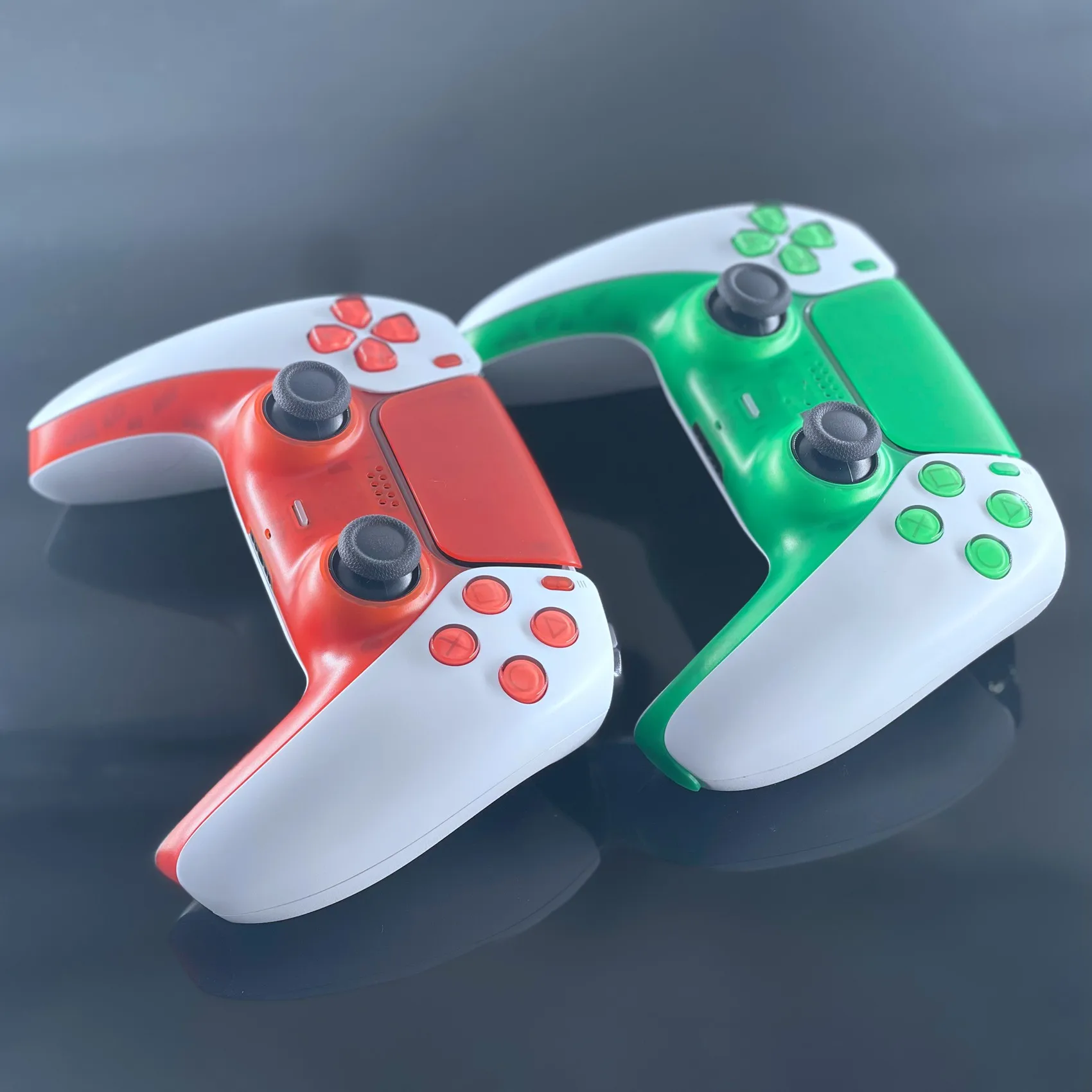 ABFN-Thumb عصا قبضة غطاء غمبد الديكور قطاع شل استبدال الغطاء الأمامي كيت لملحقات سوني PS5