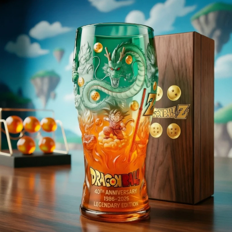 40th Anniversary Edition Glass Cup Dragon Water Cup 1986-2026 Limited Collection Gift Box Anime Peripheral Birthday Gift