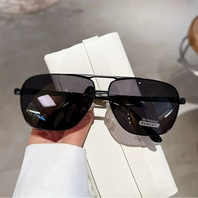 Oversized Vintage Sunglasses Men Women Fashion Polarized Photochromic Shades Eyewear Double Bridge Driving Sun Glasses image 3
