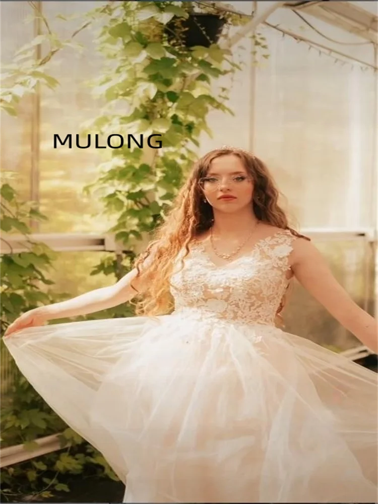 MULONG Long Transparent Sleeve Evening Dress Floor Length Sexy Prom Dresses Plus Size Elegant Party Dresses For Women 2023