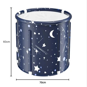 حوض استحمام قابل للطي دلو PVC مادة حوض الاستحمام ، حوض الاستحمام للبالغين ، حمام سباحة عائلي كبير ، حمام ساخن بالثلج ، ساونا أفضل 5 حمامات ثلجية مبيعا - رقم 6