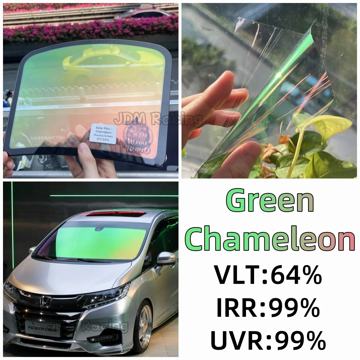 Green Chameleon Car Front Window Tint Film Alexandria satin silver car wrap vinyl wrap car body wrapping film for car stickers - Image 2