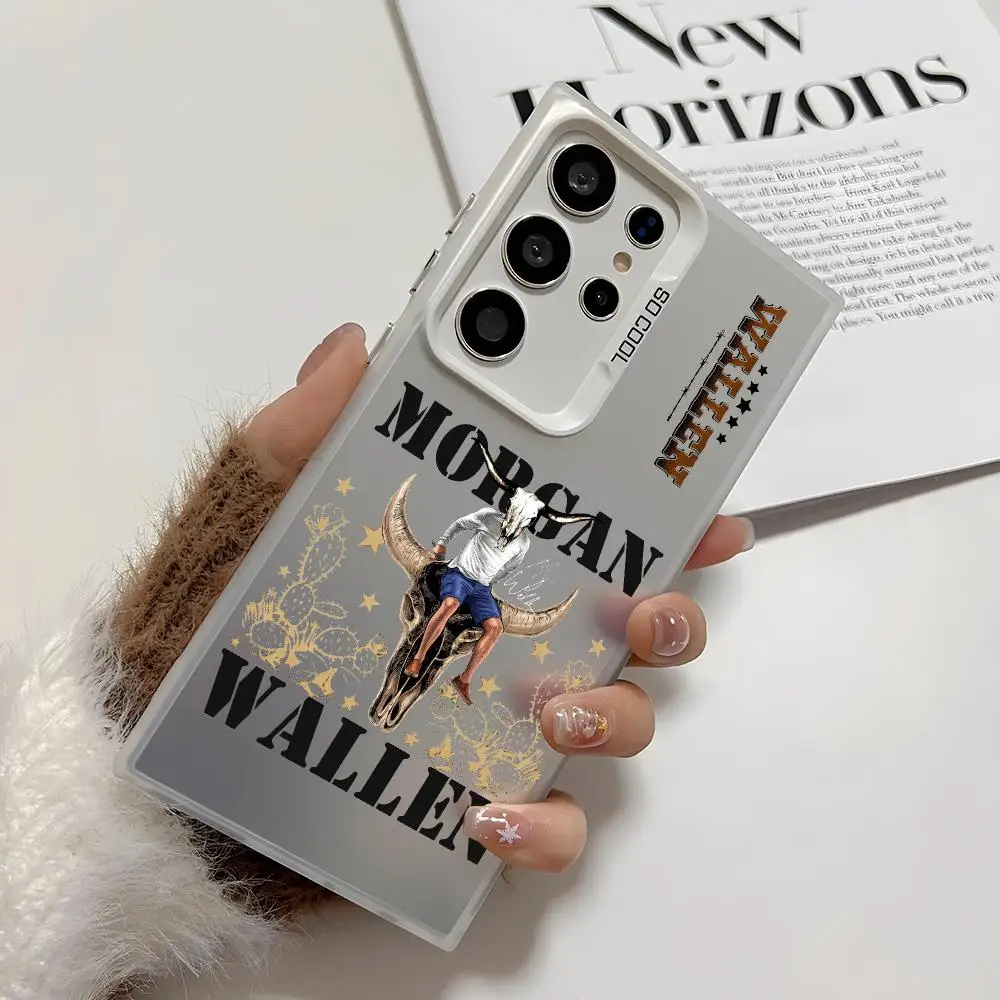Singer M-Morgan Wallen Phone Case For Samsung Galaxy S25 Edge S24 S23 S22 S21 S20 Ultra Funda Silicone Silver Phone Case