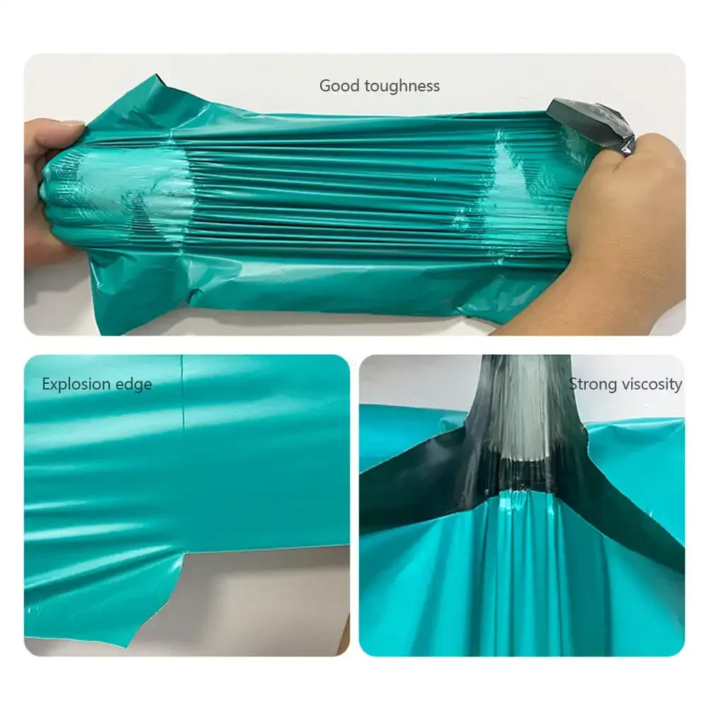 100Pcs Green Express Bag Plastic Courier Packaging Bags Thicken Clothing Waterproof Mailing Bags Self Seal Envelope Pouch