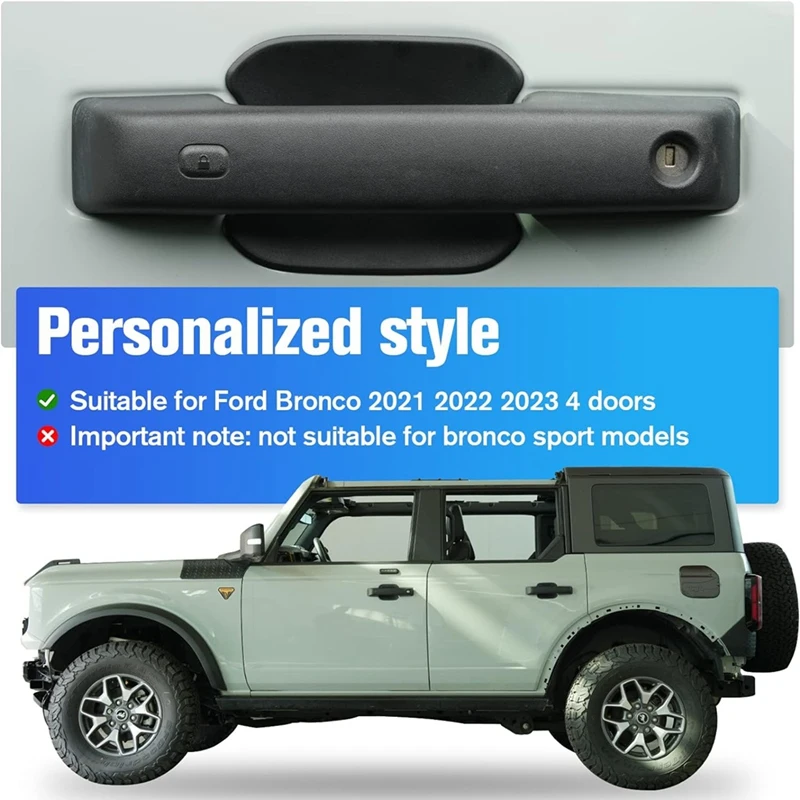 Exterior Door Handle Bowl Cover Door Handle Trim Accessories For Ford Bronco 2021 2022 2023 4 Doors