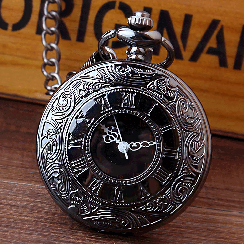 Elegant Fashion Vintage Pocket Watch Alloy Roman Number Dual Time Display Clock Necklace Chain Watches Birthday Gift man watches