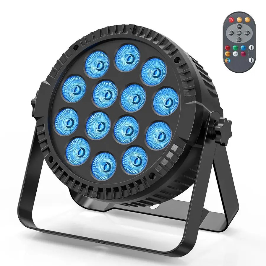

4in1 LED Par Lights, 80W Stage Lights with 0100 Dimmer Professional DMX Control Sound Activated Auto, SEBRUANC Stage Uplighting