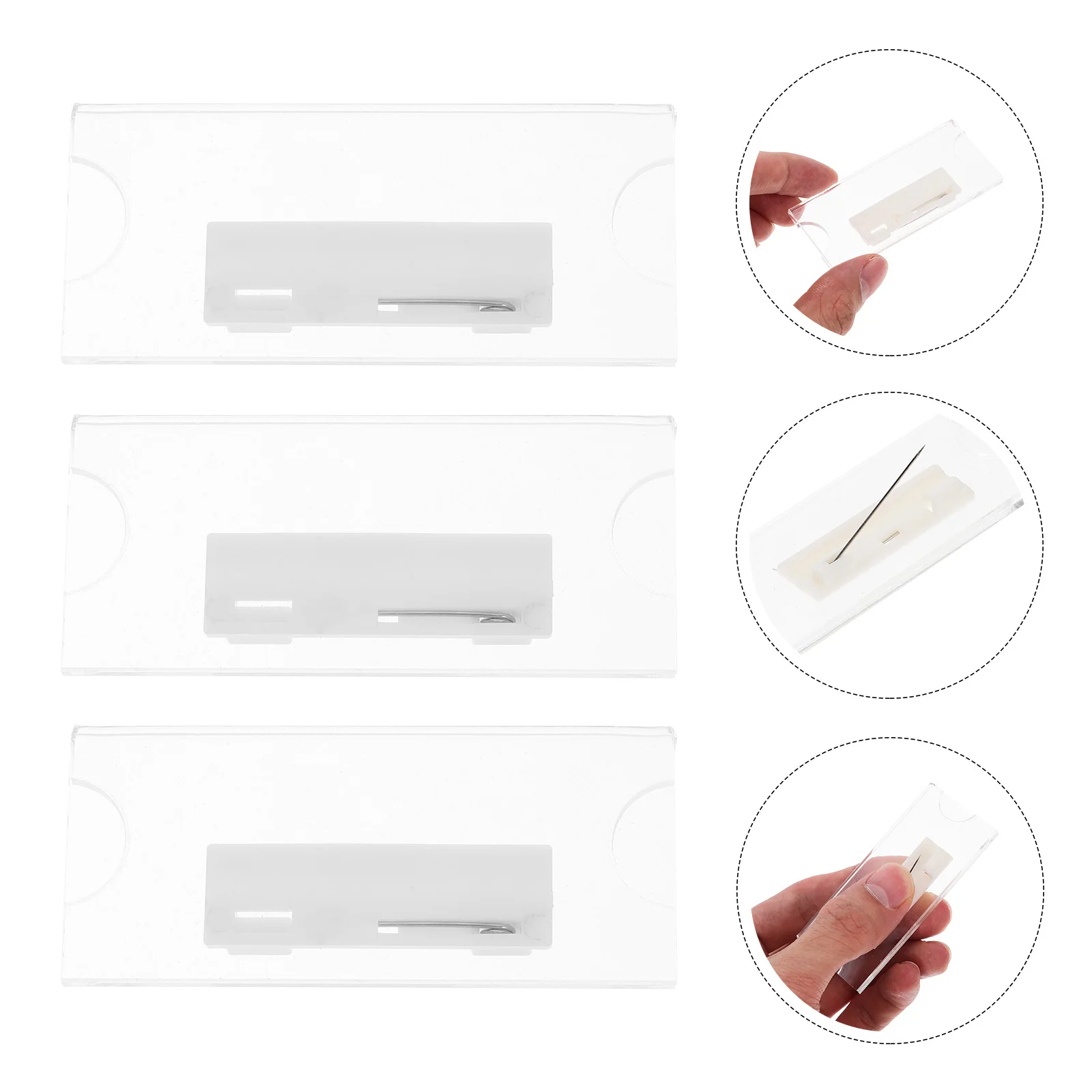 

10pcs Transparent Id Card Holders Lightweight Office Badges Name Badge Cases For School Work Employee Identity Tag Holders