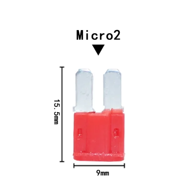 마이크로 미니 소형 중형 마이크로 2 트럭 오토바이 퓨즈, 2A 3A 5A 7.5A 10A 15A 20A 25A 30A 35A 40A 50A 블레이드 퓨즈