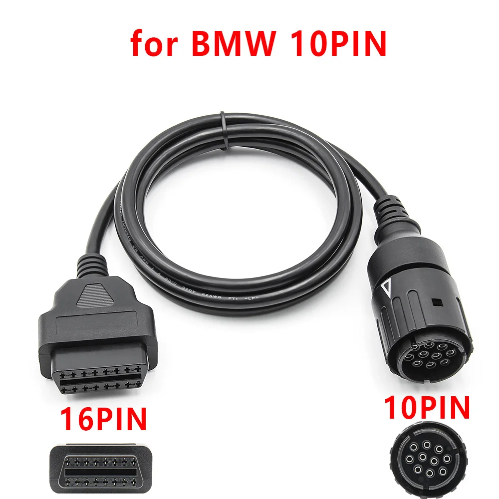 For BMW Motorcycles ICOM D 10 Pin Cable 10Pin To 16Pin Auto Moto OBD 2 OBD2 Connector Diagnostic Scanner Extension cable