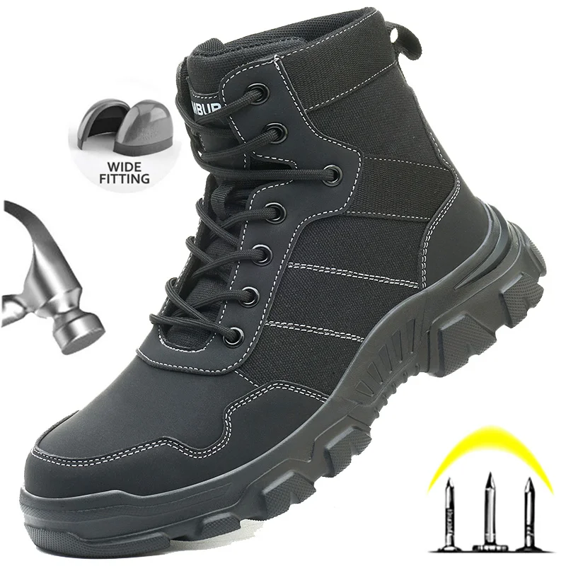 

Men Work Boots Anti-smash Outdoor Safety Sneakers Indestructible Puncture-Proof Protective Anti Shock Male Boots Comfortable