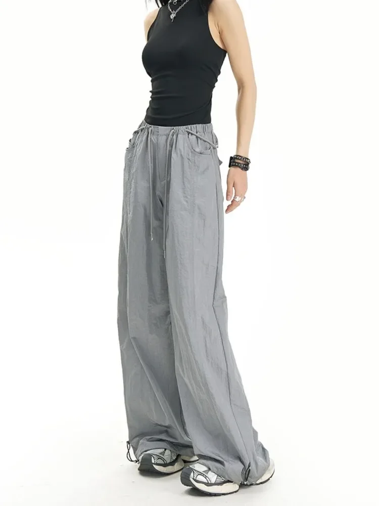 HOUZHOU-pantalones Cargo holgados Vintage Y2k para mujer, moda coreana Harajuku, pantalones deportivos de gran tamaño, ropa de calle informal de Hip Hop