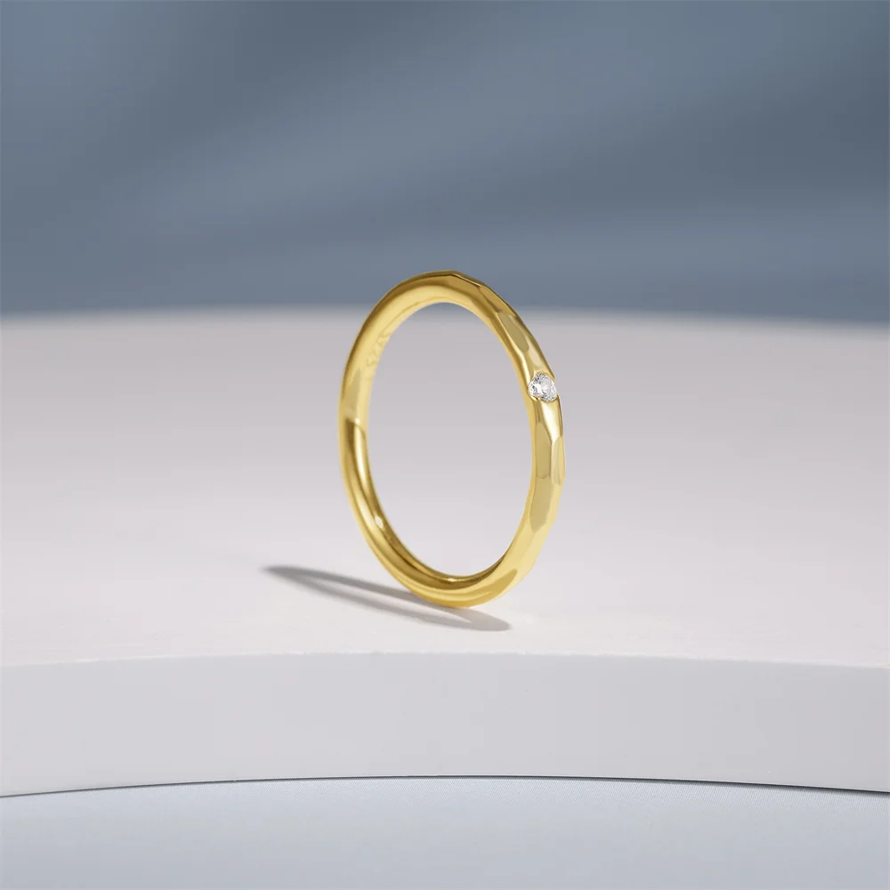 BOAKO-Anillo de plata de ley 100% 925 con textura metálica para hombre y mujer, sortija lisa de circonita, joyería de uso diario, regalo de cumpleaños