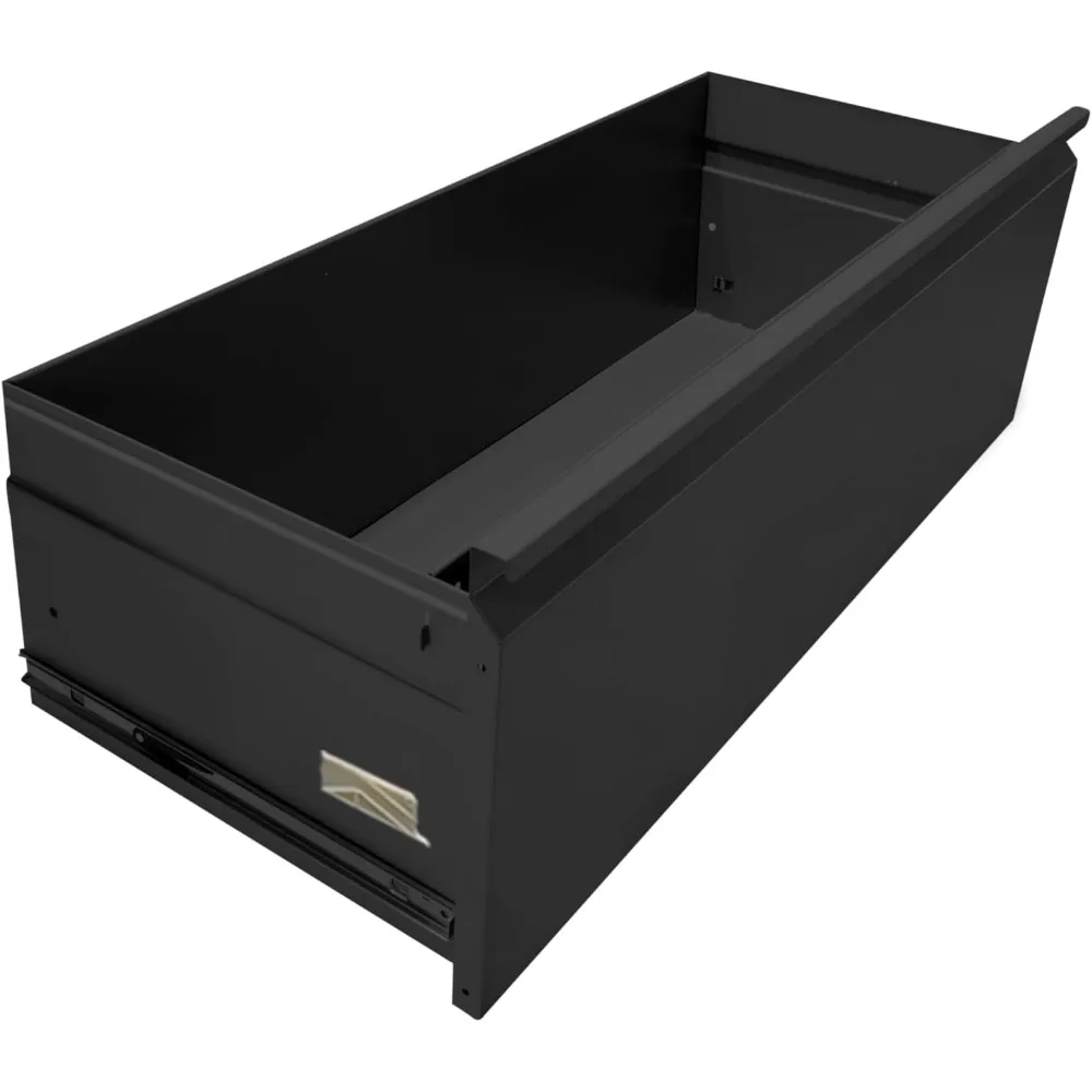 خزانة ملفات معدنية قابلة للقفل بدرجين لملفات القانونية والحروف، تصميم حديث، أسود، تخزين آمن للمستندات