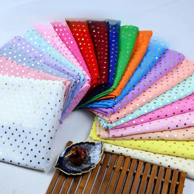 

Metallic Dot Chiffon Fabric Solid Color Background Draping Stage Costume Material for Dress and Decorative Clothing