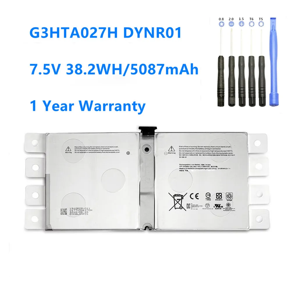 G3HTA027H DYNR01 7.5V 38.2WH 5087mAh Laptop Battery For Microsoft Surface Pro 4 12.3