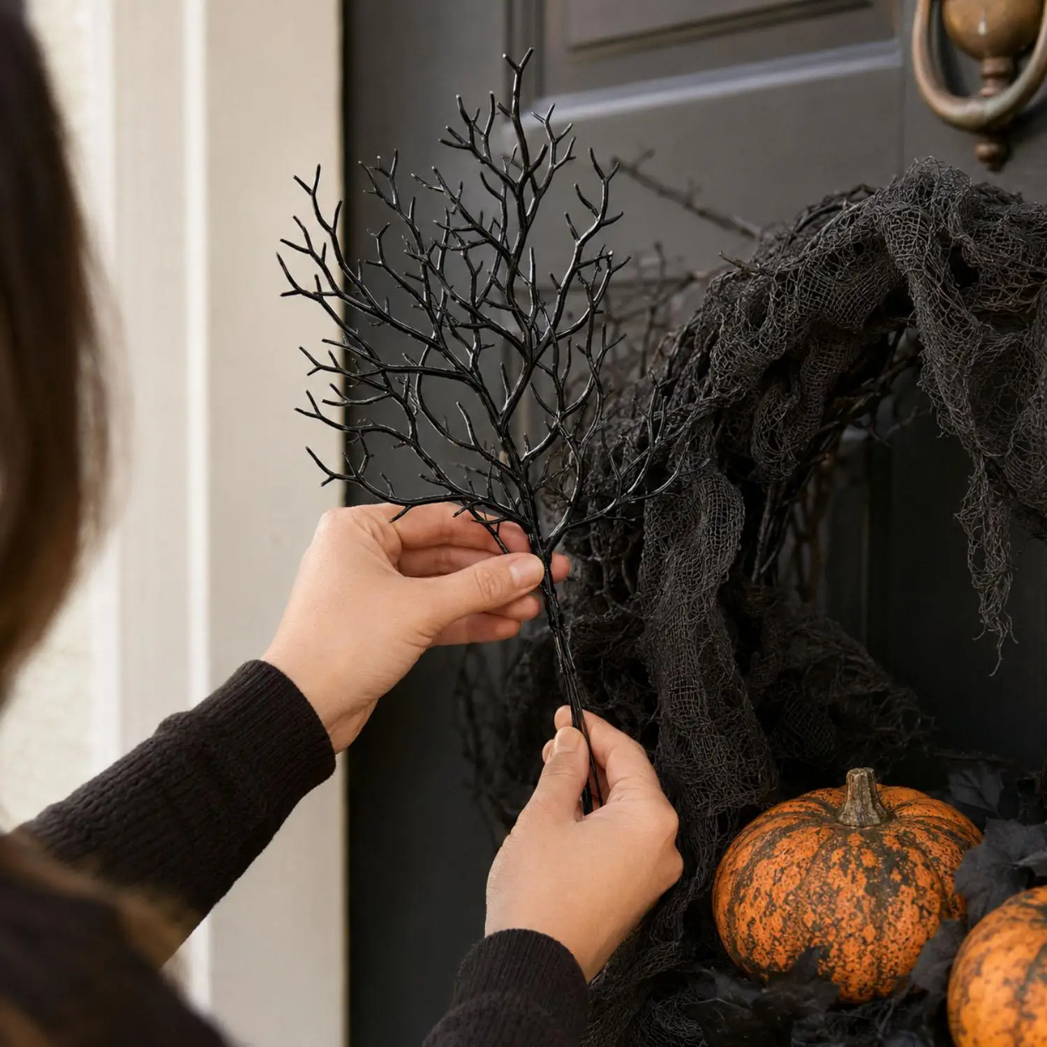 5/30PCS Halloween Artificial Dead Branch Dining Table Vase Decoration Plastic Black Withered Branches Floral Arrangements view 4