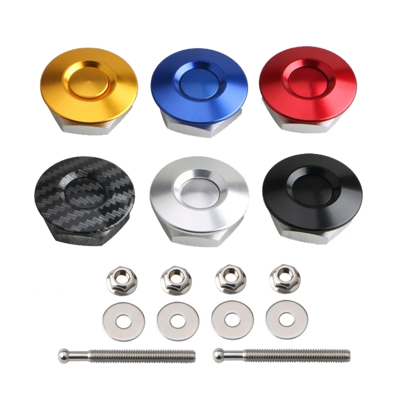 Universal Push Button Billet Quick Release Fasteners Set Racing Car Front Bumper Hood Pin Engine Bonnet Lock Latch Clip Body Kit view 5