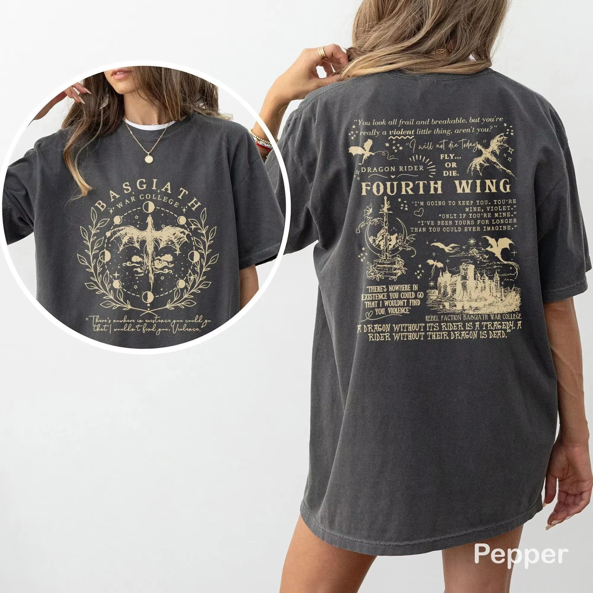 Fourth Wing Basgiath War College PNG Dragon Rider Design Fly or Die Rebecca Yarros Merch Violet Sorrengail Bookish Merch Gift