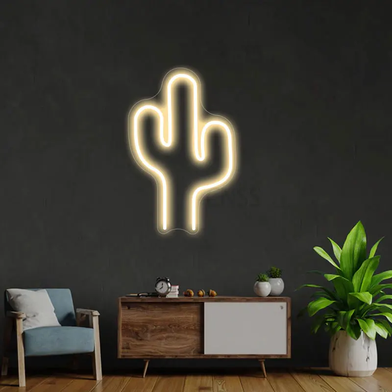 Cactus LED Neon Light Sign para Quarto de Criança, USB, Wall Decor, Baby, Presente de Aniversário