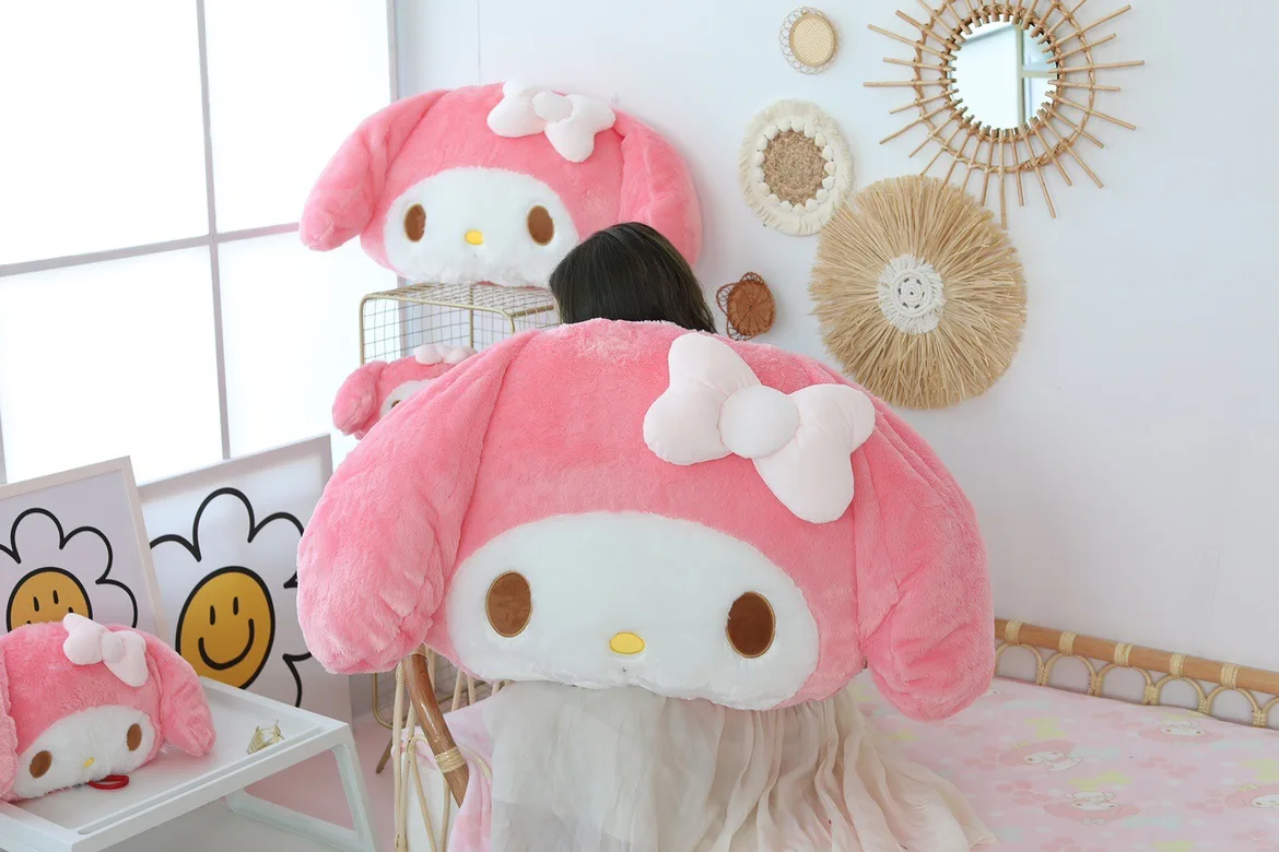 Kawaii Sanrio 40cm My melody Plush Toy Large Size Throw Pillow Comfortable Cushion Anime Style Plush Sofa Decoration Pillow