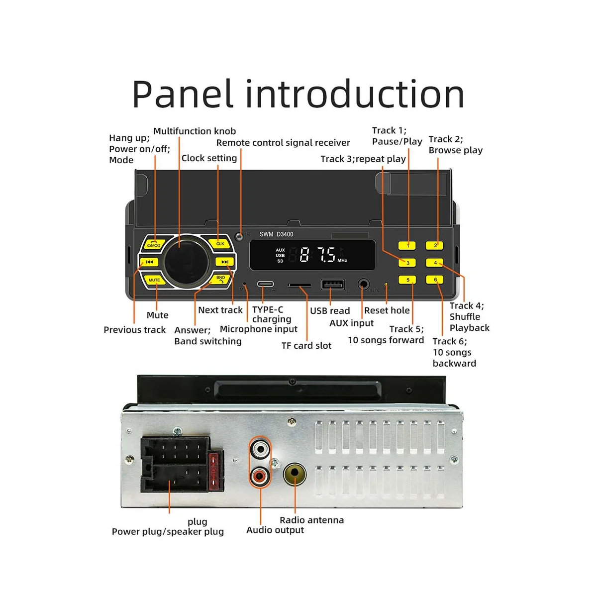 

Bracket Car Bluetooth Player Multifunction Can Locate and Find Car U Disk Plug-In Card HD Lossless Music Car Mp3
