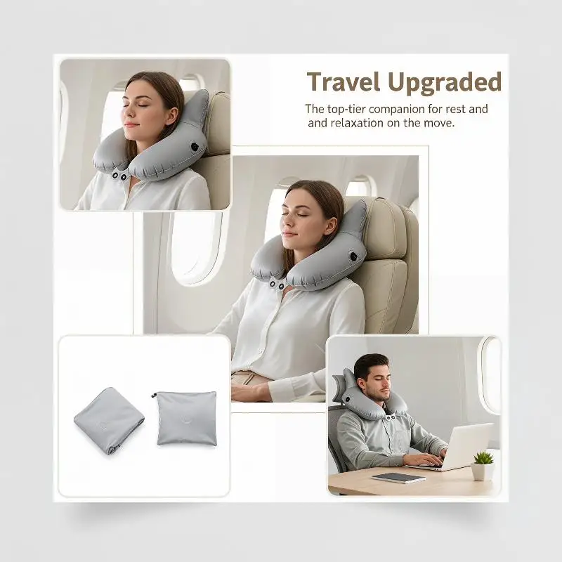 Driving Business Trip Crown Inflatable U-shaped Pillow Travel Portable Neck Pillow Sleeping Artifact Not Crooked Headrest
