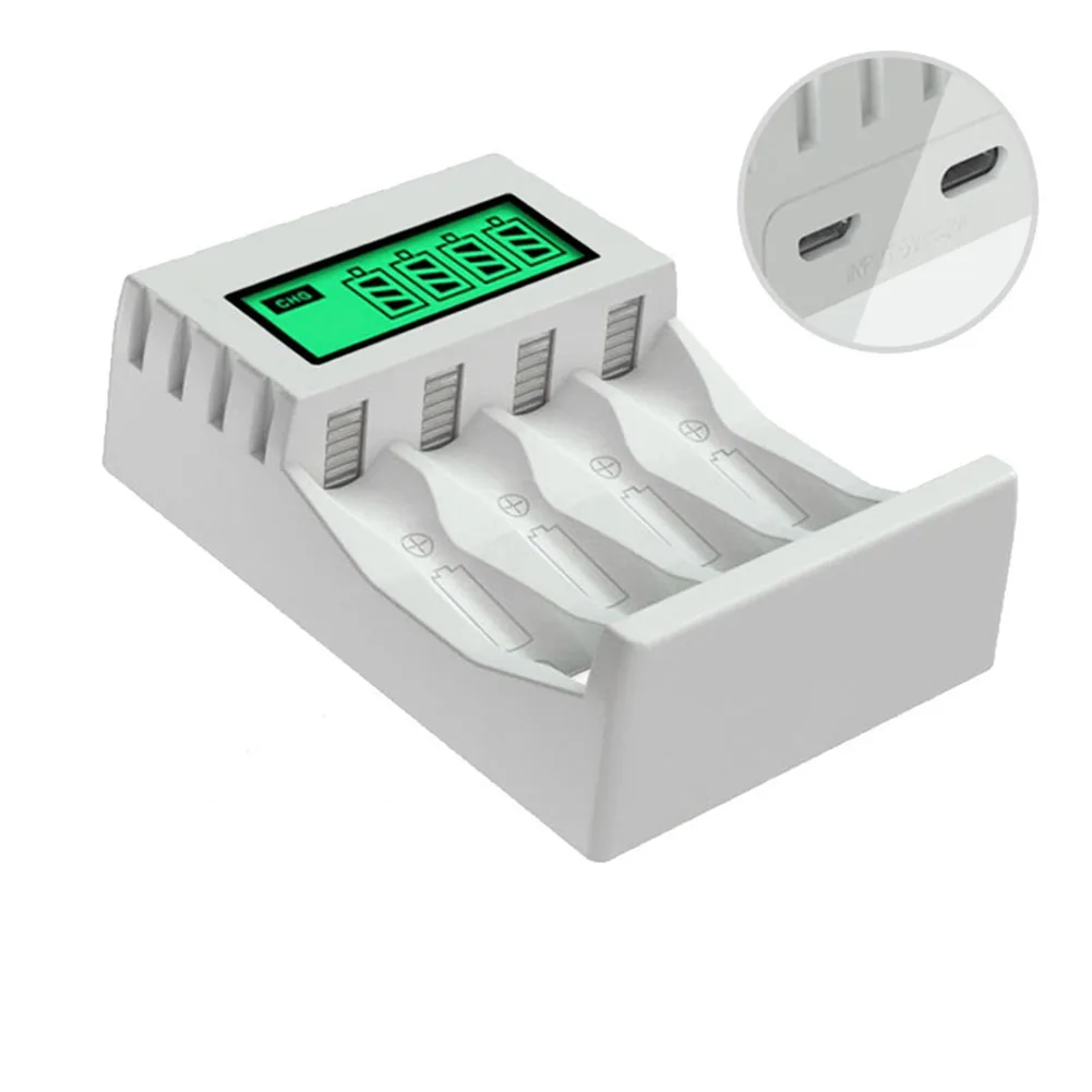 1PC LCD Display Battery Charger With 4 Slot For AA/AAA NiCd Rechargeable Battery Short Circuit Protection Charging Adapter