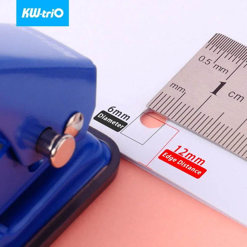 KW-triO Single Hole Punch Portable Punching Machine 1-hole Metal Paper Puncher Paper Cutter Planner Notebook Offices Stationery