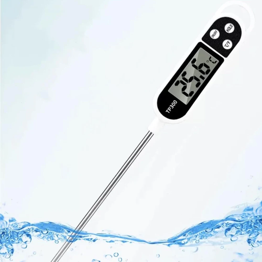 1PC Digital Food Thermometer BBQ Cooking Meat Hot Water Drinks Temperature Measure Kitchen Tool Stainless Steel Food Cooking