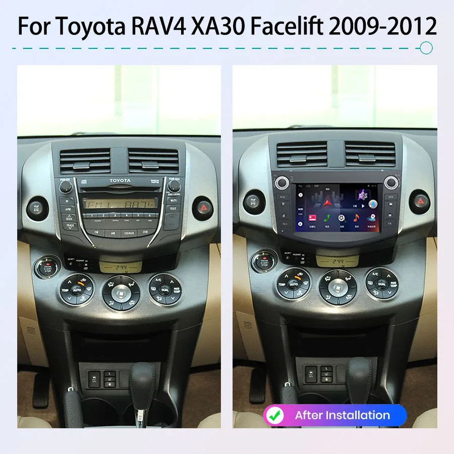 Car Radio For Toyota RAV4 XA30 Facelift 2009-2012 Wireless CarPlay Android Auto Navigation Stereo Car Multimedia Radio Player