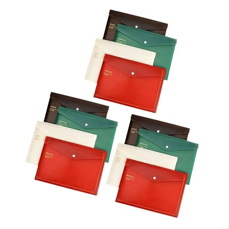 

2025 New 12 Pcs A 4 File Folder File Organiser Document Folder File Bag Document Bag