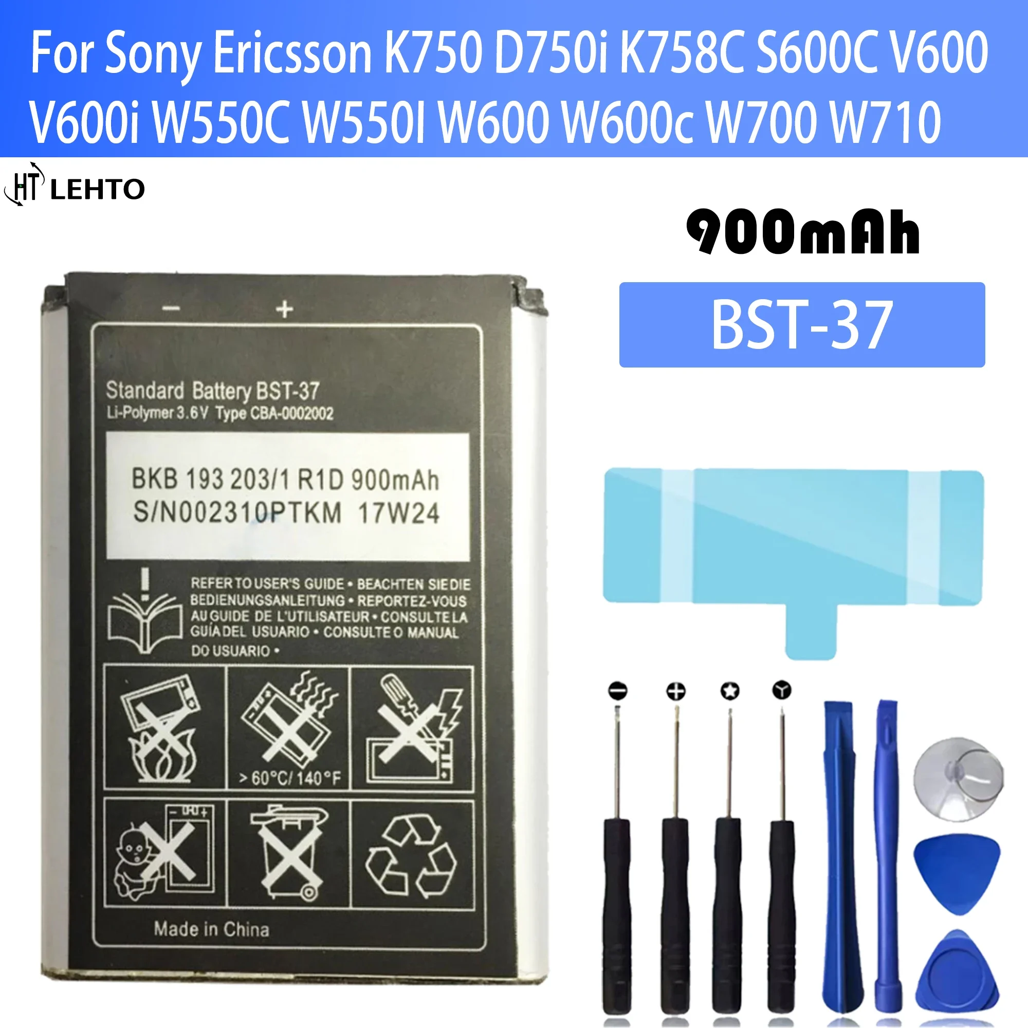 BST-37 Battery For Sony Ericsson K750 D750i K758C S600C V600 V600i W550C W550I W600 W600c W700 W710 Original Capacity Phone