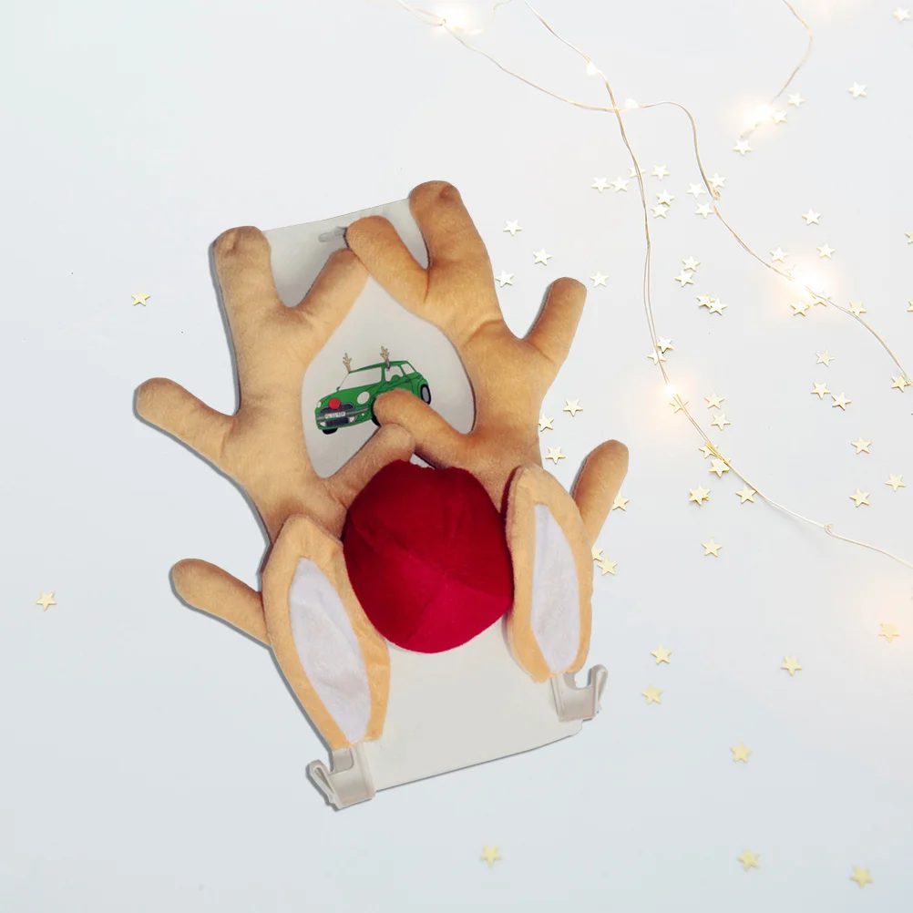 

Festive Car Antlers and Nose Decoration Kit Easy to Fasten No Tools Needed Fashionable Christmas Vehicle Upgrade