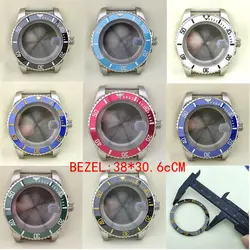 NH35 40mm Sapphire Glass watch Case 38 * 30.6mm watch bezel Night Glow Ring Tilt Ceramic Stainless Steel Suitable for Rlx Yacht